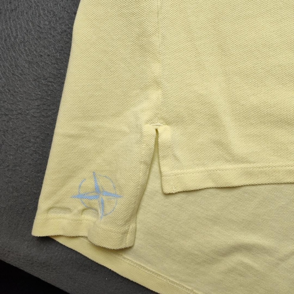 B. Draddy Polo Shirt Mens Large Yellow Pima Cotton Stretch Golf Crest Logo Patch - Picture 5 of 11